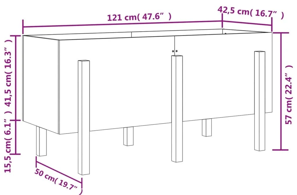 ΖΑΡΝΤΙΝΙΕΡΑ ΥΠΕΡΥΨΩΜΕΝΗ 121 X 50 X 57 ΕΚ. ΑΠΟ ΜΑΣΙΦ ΞΥΛΟ ΠΕΥΚΟΥ 825226