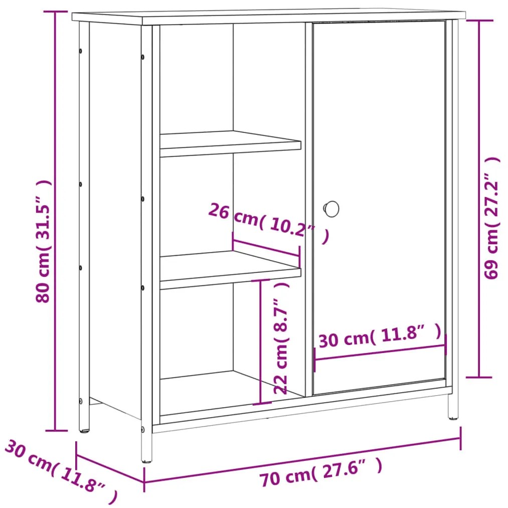 ΝΤΟΥΛΑΠΙ ΚΑΠΝΙΣΤΗ ΔΡΥΣ 70 X 30 X 80 ΕΚ. ΑΠΟ ΕΠΕΞΕΡΓ. ΞΥΛΟ 835496