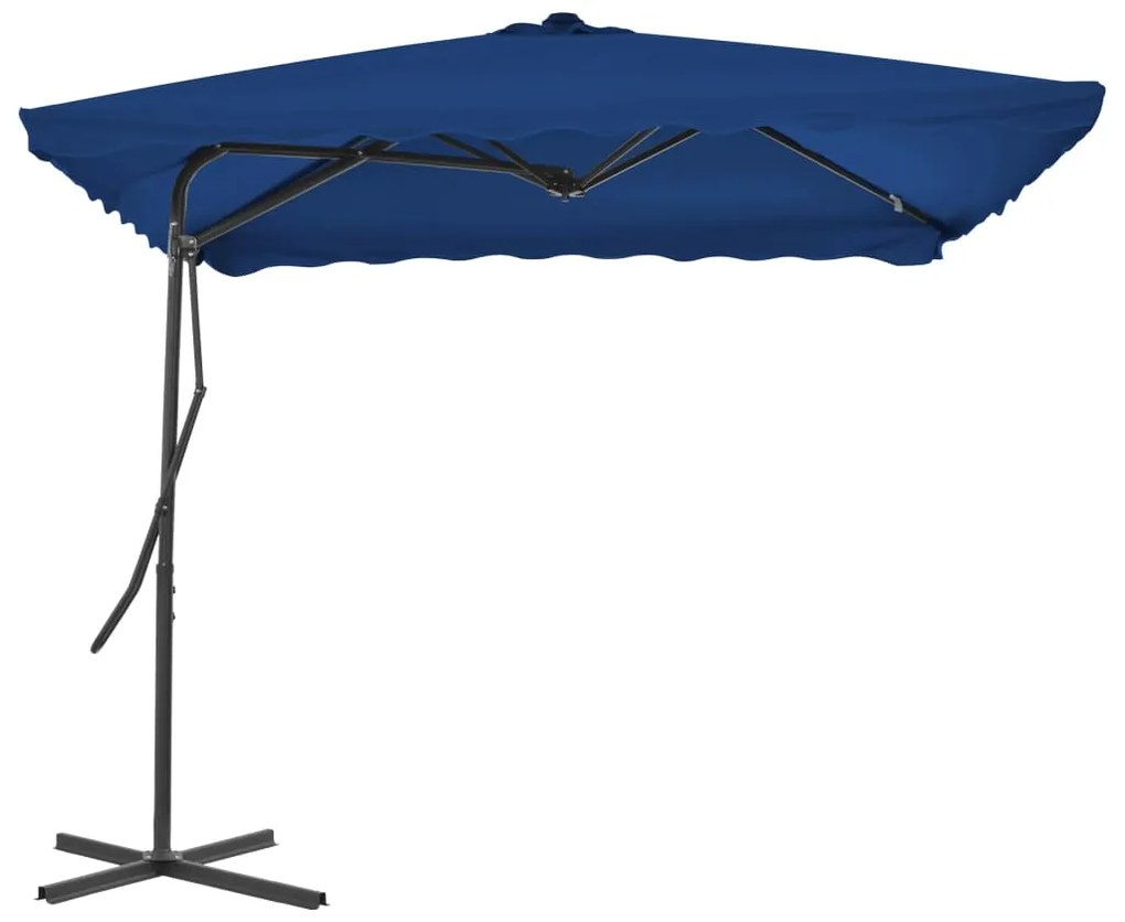 vidaXL Ομπρέλα Κήπου με Ατσάλινο Ιστό Μπλε 300x250x230 εκ.