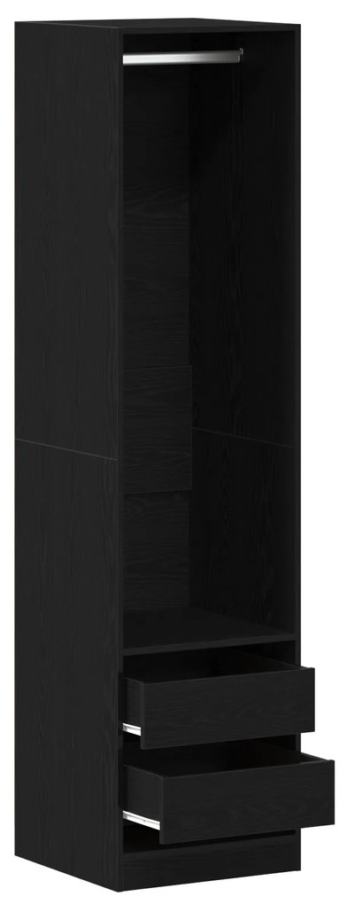 vidaXL νηματικάXL Ντουλάπα - Μαύρη Δρυς, 50 x 50 x 200 cm, Φτιαγμένη από Μηχανισμένο Ξύλο
