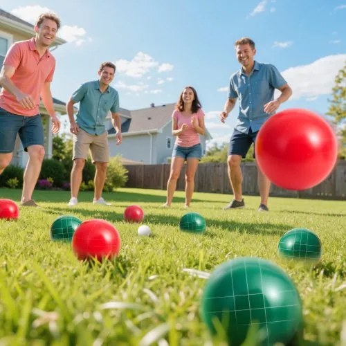 VEVOR Bocce Ball Set Bocce Ball Game Set 107 mm 8 Resin Balls 2 Colors for Beach