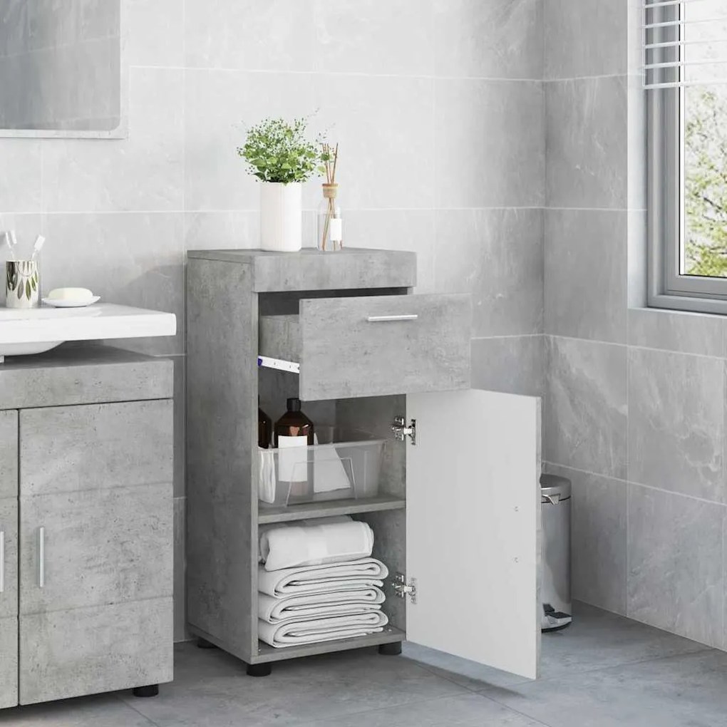 vidaXL Ντουλάπι Μπάνιου TULUM Γκρι σκυροδέματος 37 x 31.5 x 82 εκ
