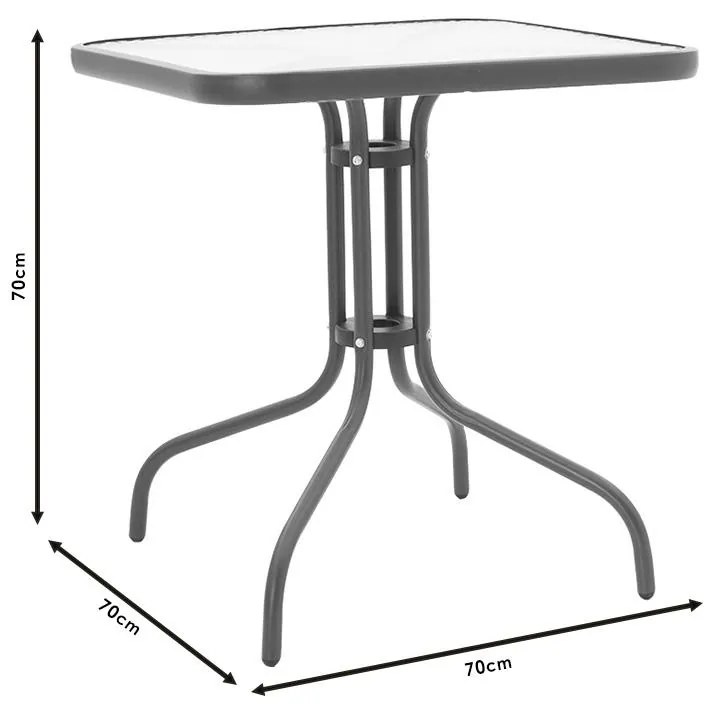 Τραπέζι Watson μέταλλο καφέ-γυαλί 70x70x70εκ 70x70x70 εκ.