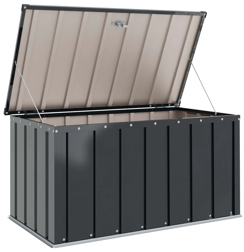 vidaXL Κουτί αποθήκευσης κήπου Μαύρο 101 x 56,5 x 50 εκ Ατσάλι