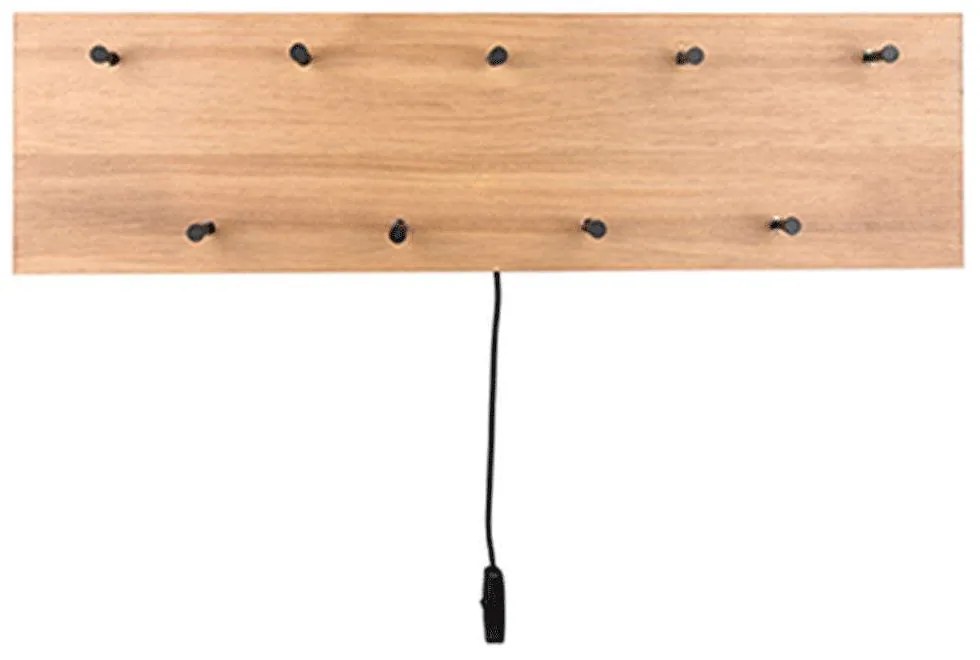 Κρεμάστρα Τοίχου 9 Θέσεων Romy 1400230 75x20x9,2cm Natural-Black Mirrors &amp; More Metal,Wood