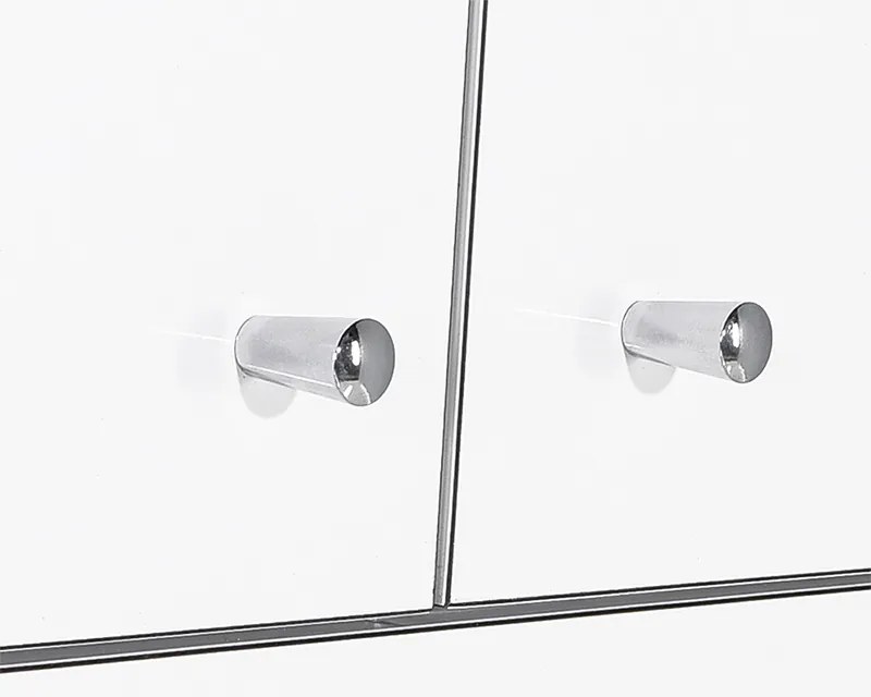 Ντουλάπα ρούχων Diamond Megapap δίφυλλη σε χρώμα λευκό 60x38x187εκ.