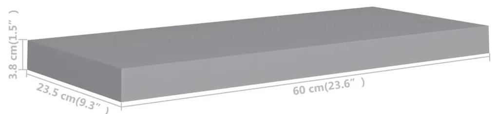 Ράφι Τοίχου Γκρι 60x23,5x3,8 εκ. MDF - Γκρι