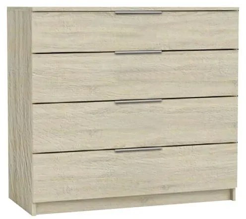 DRAWER Συρταριέρα με 4 Συρτάρια, Απόχρωση Sonoma