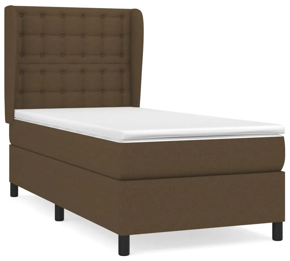 ΚΡΕΒΑΤΙ BOXSPRING ΜΕ ΣΤΡΩΜΑ ΣΚΟΥΡΟ ΚΑΦΕ 100X200 ΕΚ. ΥΦΑΣΜΑΤΙΝΟ 3128264