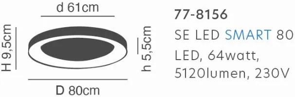 SE LED SMART 80 AMAYA CEILING WHITE Δ3