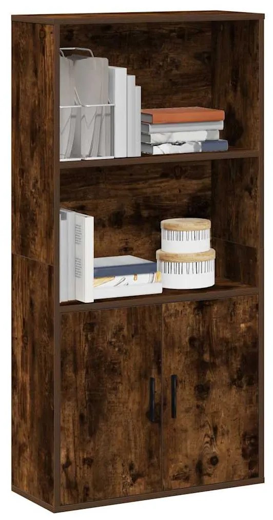 Βιβλιοθήκη Καπνιστή Δρυς 60x24x120 εκ. από Επεξεργασμένο Ξύλο