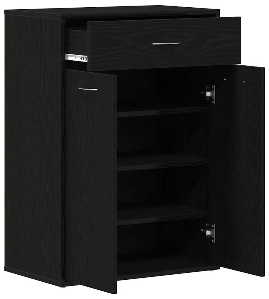 vidaXL Ράφι Παπουτσιών Μαύρη Οξυά 60 x 35 x 84 εκ. Επεξεργασμένο ξύλο