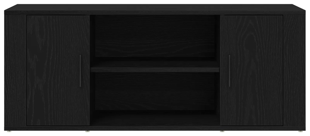 vidaXL Κονσόλα Τηλεόρασης Μαύρο Δρυς 100x35x40 εκ Επεξεργασμένο Ξύλο