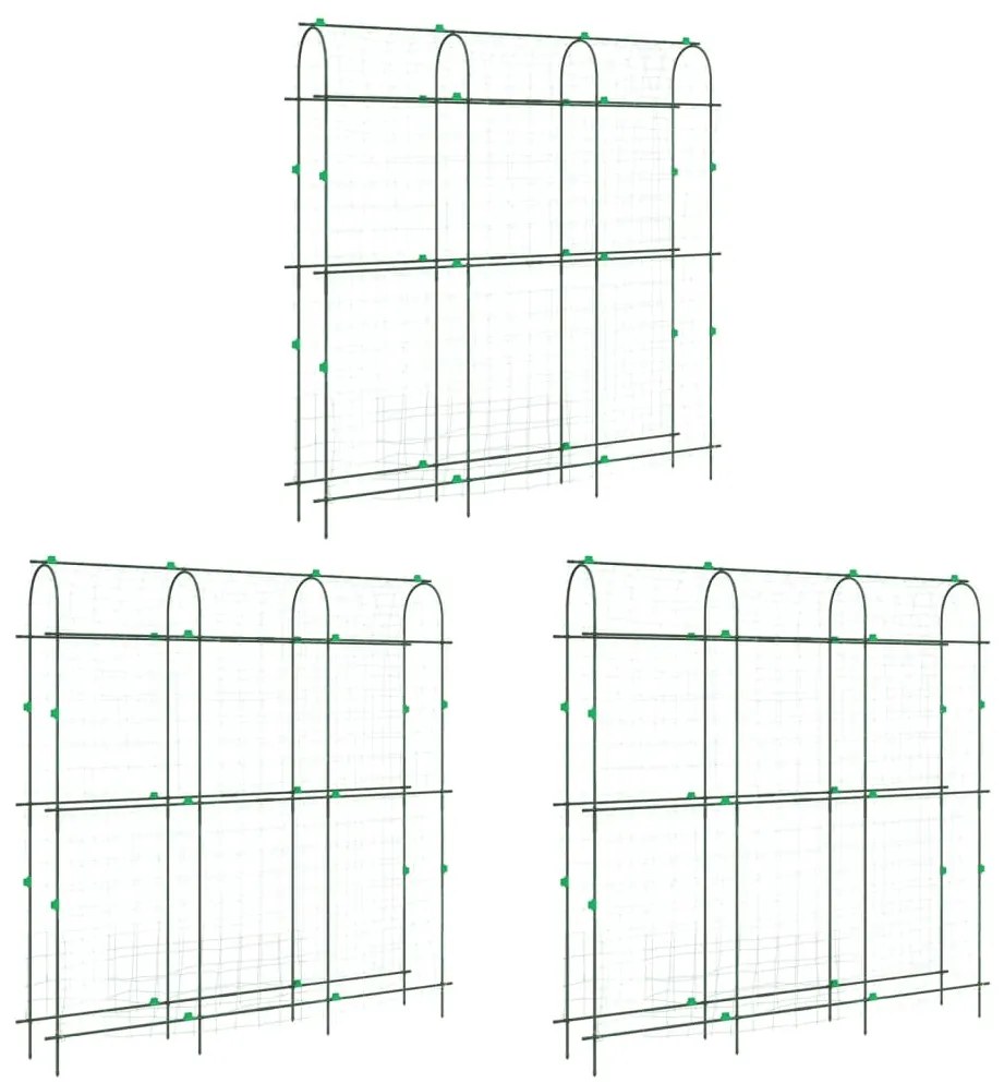 vidaXL Καφασωτά Κήπου για Αναρριχώμενα Φυτά 3 τεμ. Πλαίσιο U Ατσάλι