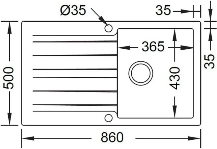 Νεροχύτης Ένθετος Duralit KS100 Μονός-Mpez