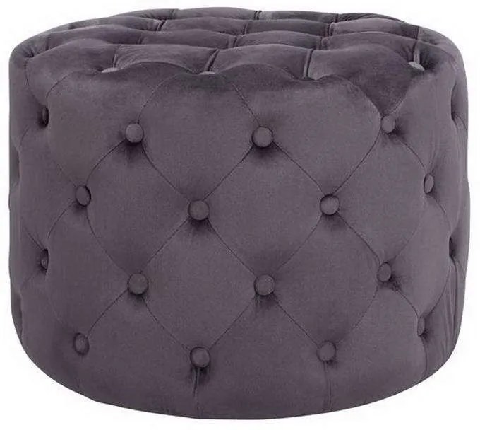 Σκαμπό Kassie Chesterfield HM8406.01 Γκρι Φ60x43cm Ύφασμα