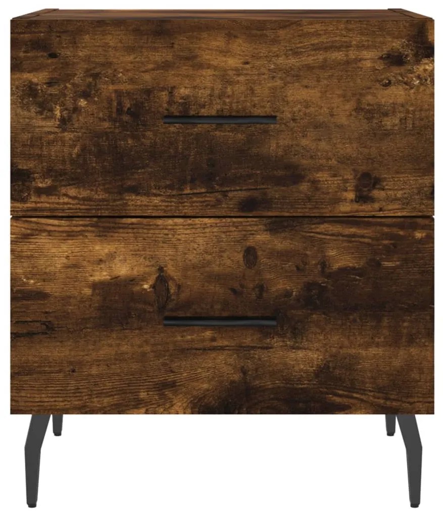 vidaXL Κομοδίνο Καπνιστή Δρυς 40 x 35 x 47,5 εκ. από Επεξεργ. Ξύλο