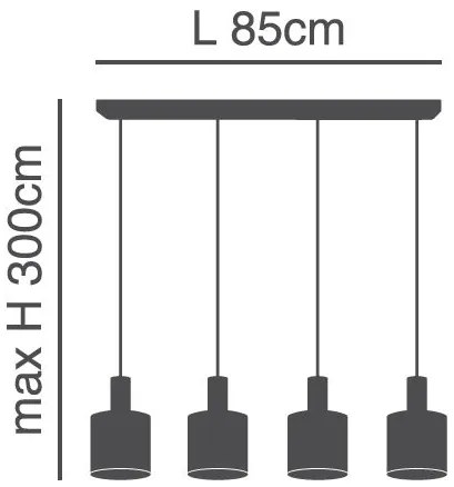 Φωτιστικό Οροφής SE21-NM-4-4NM-SH3 ADEPT TUBE Nickel Matt Pendant Brown Fabric Shade+ - 77-8434 - 51W - 100W - 77-8434