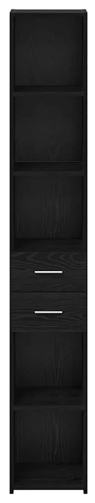 vidaXL Highboard Μαύρη δρυς 30 x 42.5 x 185 εκ Επεξεργασμένο ξύλο