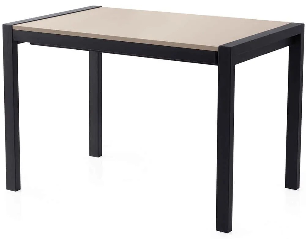 Τραπέζι Επεκτεινόμενο Silva 974NMB2221 120/187x74x75cm Light Mocha-Black Μοριοσανίδα, Μέταλλο