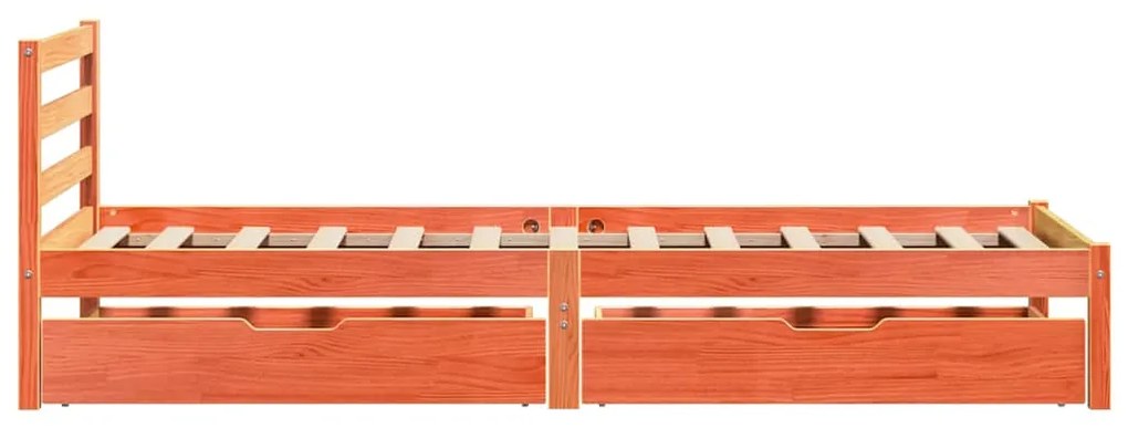 vidaXL Σκελετός Κρεβ. Χωρίς Στρώμα Καφέ Κεριού 100x200 εκ Μασίφ Πεύκο