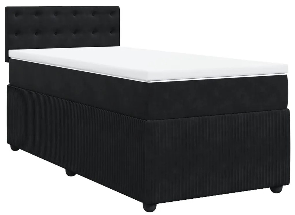 ΚΡΕΒΑΤΙ BOXSPRING ΜΕ ΣΤΡΩΜΑ ΜΑΥΡΟ 80 X 200 ΕΚ. ΒΕΛΟΥΔΙΝΟ 3287604