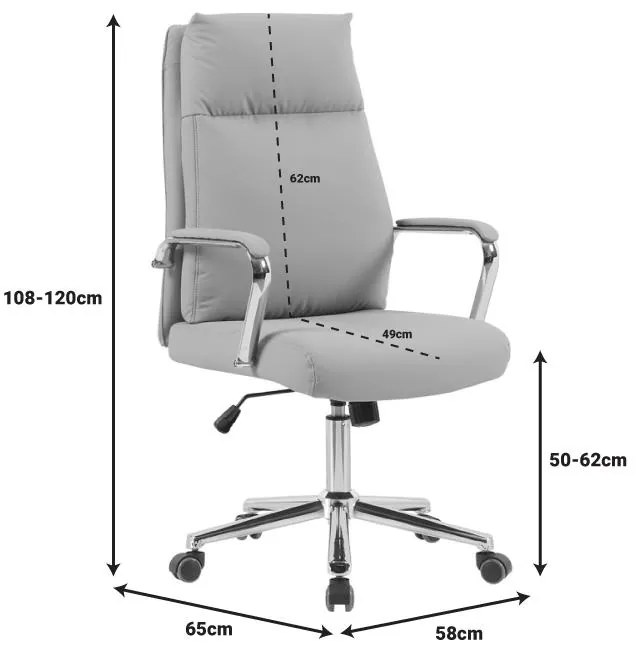 Καρέκλα Γραφείου Siquel Cappuccino PU 58x65x120εκ. 58x65x108 εκ.