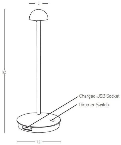 Επιτραπέζιο Φωτιστικό LED 2W IP54 3000K Zambelis-E314-Μαύρο E314