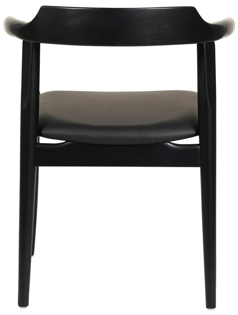 ΠΟΛΥΘΡΟΝΑ ΤΡΑΠΕΖΑΡΙΑΣ CERSEI HM9946.02 RUBBERWOOD &amp; PU ΣΕ ΜΑΥΡΟ 57x54x74Υεκ
