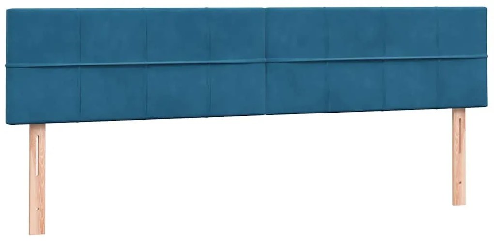 vidaXL Κρεβάτι Boxspring με Στρώμα Σκούρο Μπλε 180x210 εκ. Βελούδινο