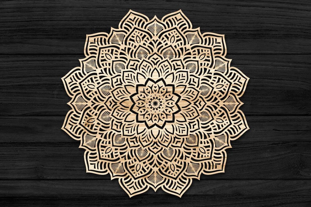 Intra απο ξύλο plywood 3mm-4mm πάχος Τρισδιάστατη Mandala Δίασταση 30x30 cm INTRAFABR-69575459