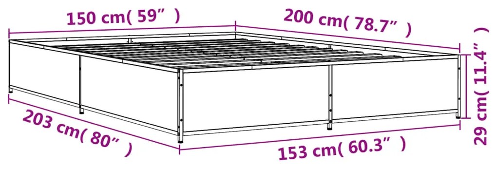 ΠΛΑΙΣΙΟ ΚΡΕΒΑΤΙΟΥ ΜΑΥΡΟ 160X200 ΕΚ. ΕΠΕΞ. ΞΥΛΟ &amp; ΜΕΤΑΛΛΟ 3279837