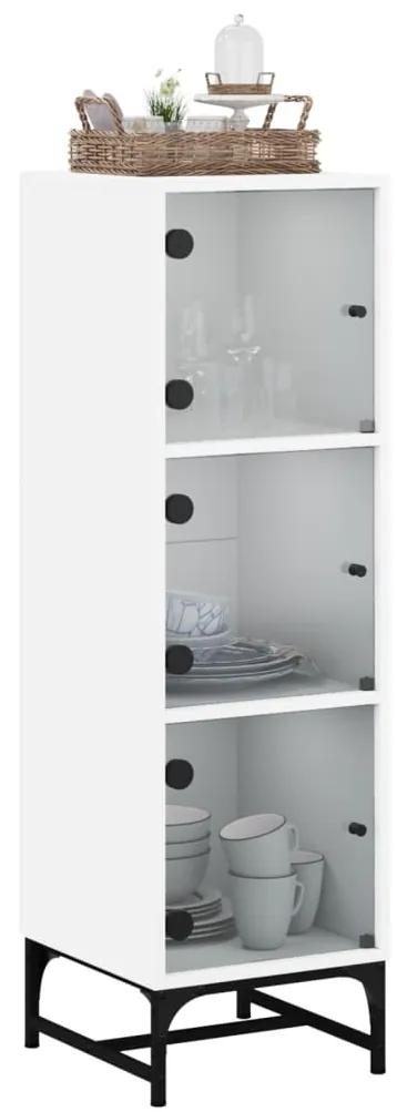 vidaXL Ντουλάπι Λευκό 35 x 37 x 120 εκ. με Γυάλινες Πόρτες