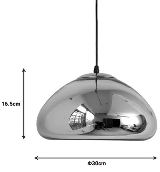 Φωτιστικό οροφής Ovalone ασημί μέταλλο-γυαλί Φ30x16.5εκ 30x30x16.5 εκ.