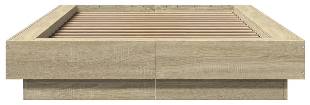 vidaXL Πλαίσιο Κρεβατιού με LED Sonoma Δρυς 100x200 εκ. Επεξεργ. Ξύλο
