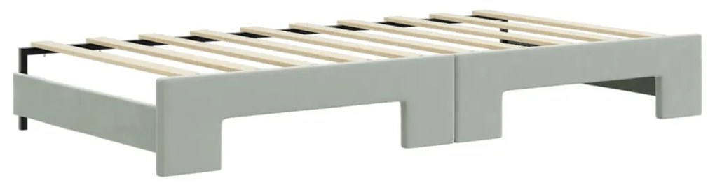 vidaXL Καναπές Κρεβάτι Συρόμενος Αν. Γκρι 90x190 εκ Βελούδο &amp; Συρτάρια