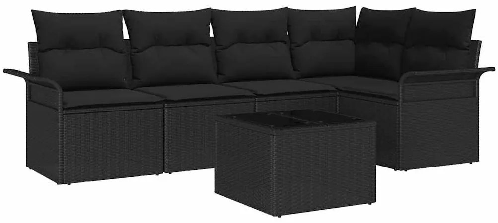 vidaXL Σετ Καναπέ Κήπου 6 pcs 242.5 x 132.5 x 85 εκ. Πολυ ράταν