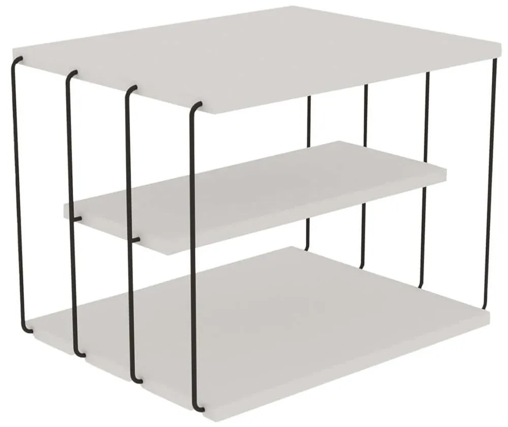 Τραπεζάκι Βοηθητικό Lifon 854KLN2814 50x40x33cm White-Black