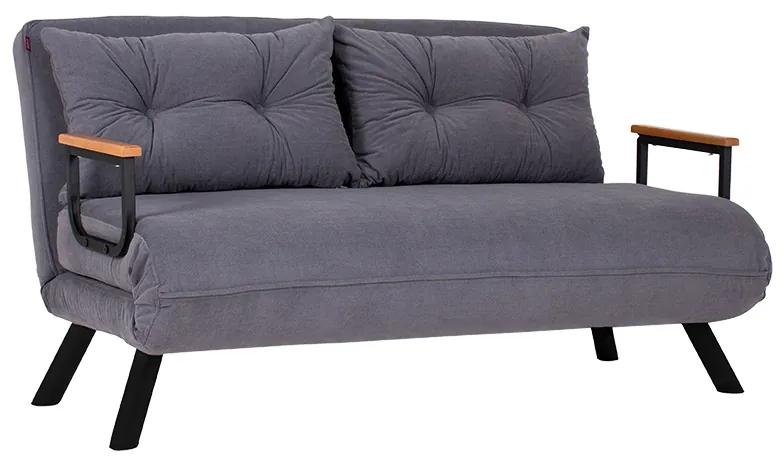 Καναπές κρεβάτι Ethereal 2θέσιος ύφασμα ανθρακί-μαύρο 133x78x78εκ Υλικό: FABRIC - METAL 071-001218