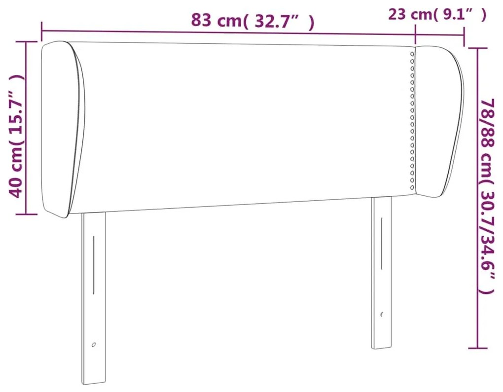 Κεφαλάρι με Πτερύγια Taupe 83 x 23 x 78/88 εκ. Υφασμάτινο - Μπεζ-Γκρι