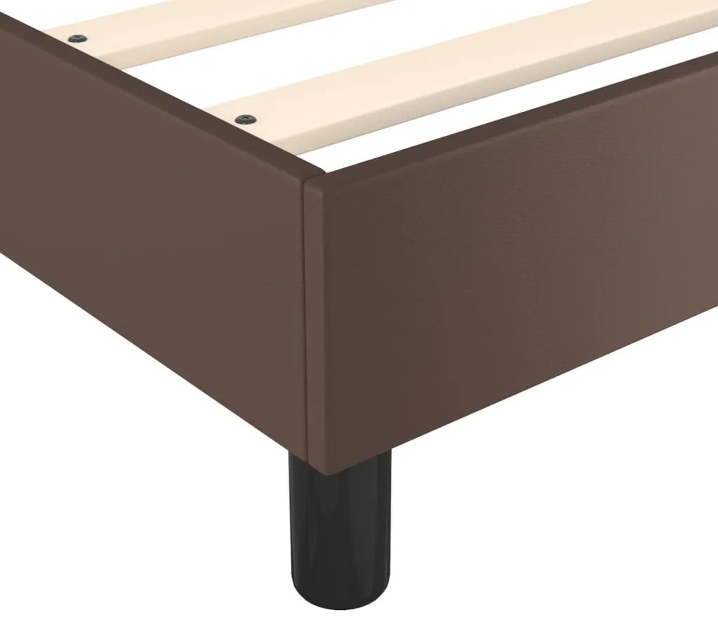 Κρεβάτι Boxspring με Στρώμα Καφέ 140x190εκ. από Συνθετικό Δέρμα - Καφέ