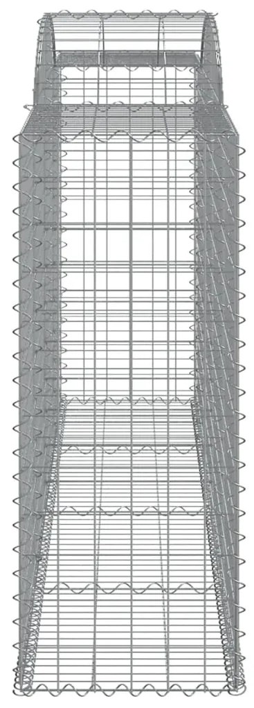 Συρματοκιβώτια Τοξωτά 2 τεμ. 300x50x120/140 εκ. Γαλβαν. Ατσάλι - Ασήμι