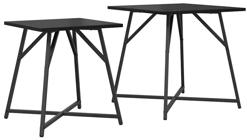 vidaXL Σετ βοηθητικά τραπεζάκια 2 pcs Μαύρη δρυς 50 x 50 x 50 cm