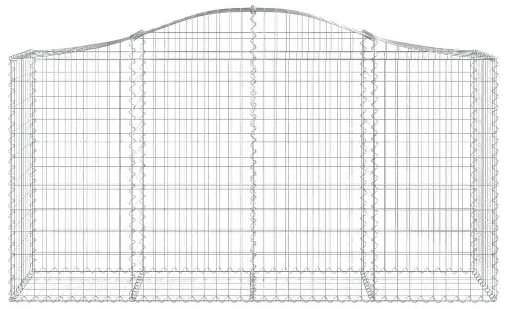 Συρματοκιβώτια Τοξωτά 14 τεμ. 200x50x100/120 εκ. Γαλβαν. Ατσάλι - Ασήμι