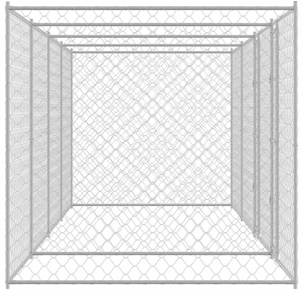 vidaXL Κλουβί σκύλου Ασημί 800 x 200 x 200 εκ. Επικαλυμμένος Χάλυβας