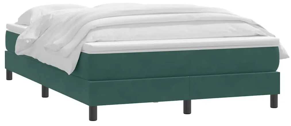 Κρεβάτι Boxspring με Στρώμα Σκούρο Πράσινο 160x210εκ. Βελούδινο - Πράσινο