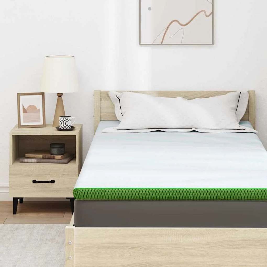 vidaXL Στρώματα Λευκό και Πράσινο 120 x 200 cm