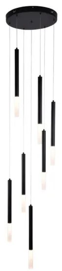 Κρεμαστό Φωτιστικό Οροφής 7xLED 5W Μαύρο 4066-7-Black InLight -4066-7-Black-Μαύρο 4066-7-Black