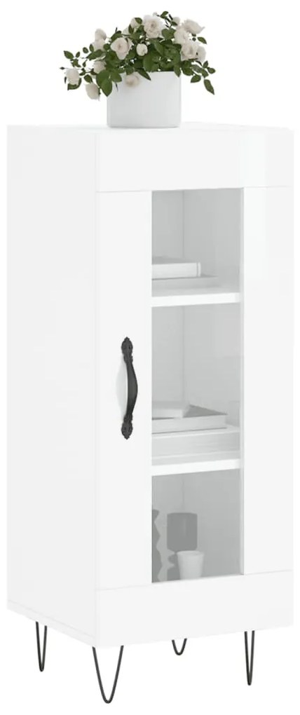 vidaXL Ντουλάπι Γυαλιστερό Λευκό 34,5x34x90 εκ. Επεξεργασμένο Ξύλο