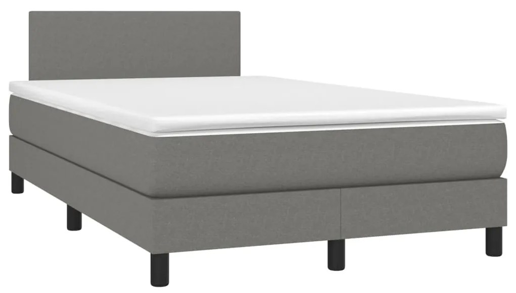 ΚΡΕΒΑΤΙ BOXSPRING ΜΕ ΣΤΡΩΜΑ &amp; LED ΣΚ.ΓΚΡΙ 120X190ΕΚ. ΥΦΑΣΜΑΤΙΝΟ 3270026